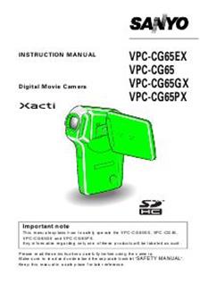 Sanyo Xacti VPC CG 65 PX manual. Camera Instructions.